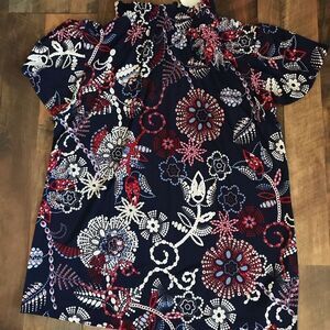 Espresso Los Angeles SZ M multicolored top Floral blue textured New tags